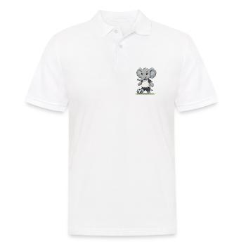 Elefant Fußballkicker - Männer Poloshirt - Weiß - Vorne - Kai (181cm)