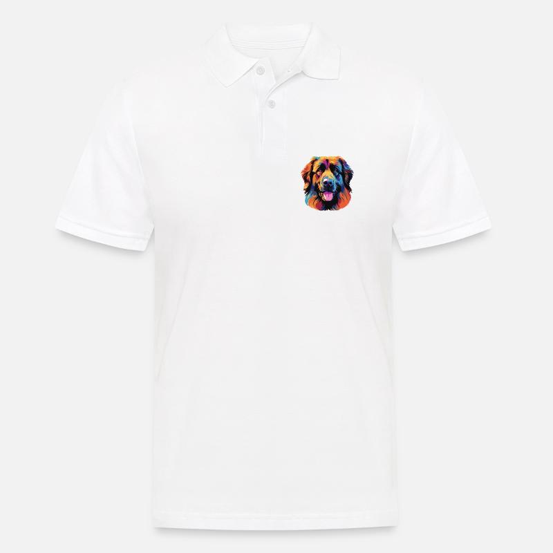 Farbexplosion Hundeporträt - Männer Poloshirt - Weiß
