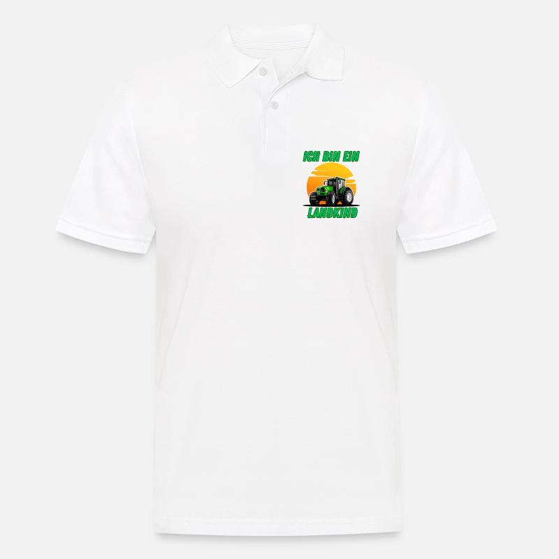 Traktor - Ich bin ein Landkind - Männer Poloshirt - Weiß