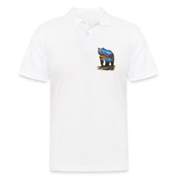Wander Bear Mountains Lake Retro Nature Design - Men's Polo Shirt - white - Front - Kai (181cm)