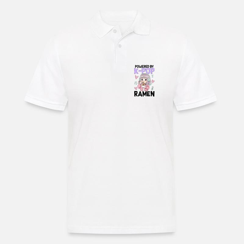 Powered By K-Pop Ramen - Männer Poloshirt - Weiß