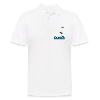 Penguin Jump Into The Water Pocket Design - Men's Polo Shirt - white - Front - Kai (181cm)