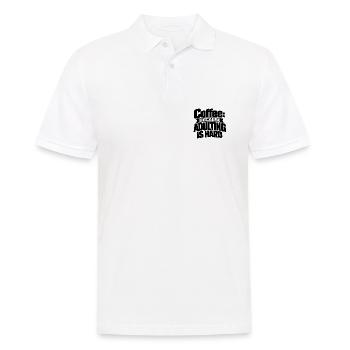 Le café atteint des endroits, c’est là que la motivation vient - Polo Homme - blanc - Devant - Kai (181cm)