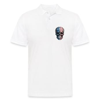 USA Totenkopf - Design du Crâne Patriote - Polo Homme - blanc - Devant - Kai (181cm)