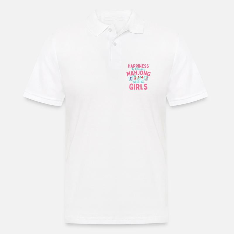 Felicità Giocando a Mahjong con le ragazze - Polo da uomo - bianco