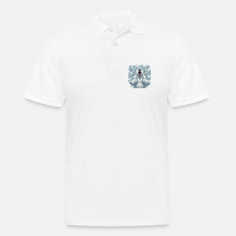 Polarbär bricht Eis - Männer Poloshirt - Weiß