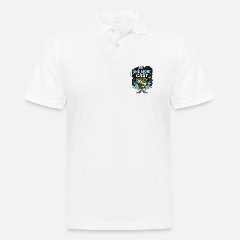 Noch Einen Wurf lustiger Angler Spruch - Männer Poloshirt - Weiß