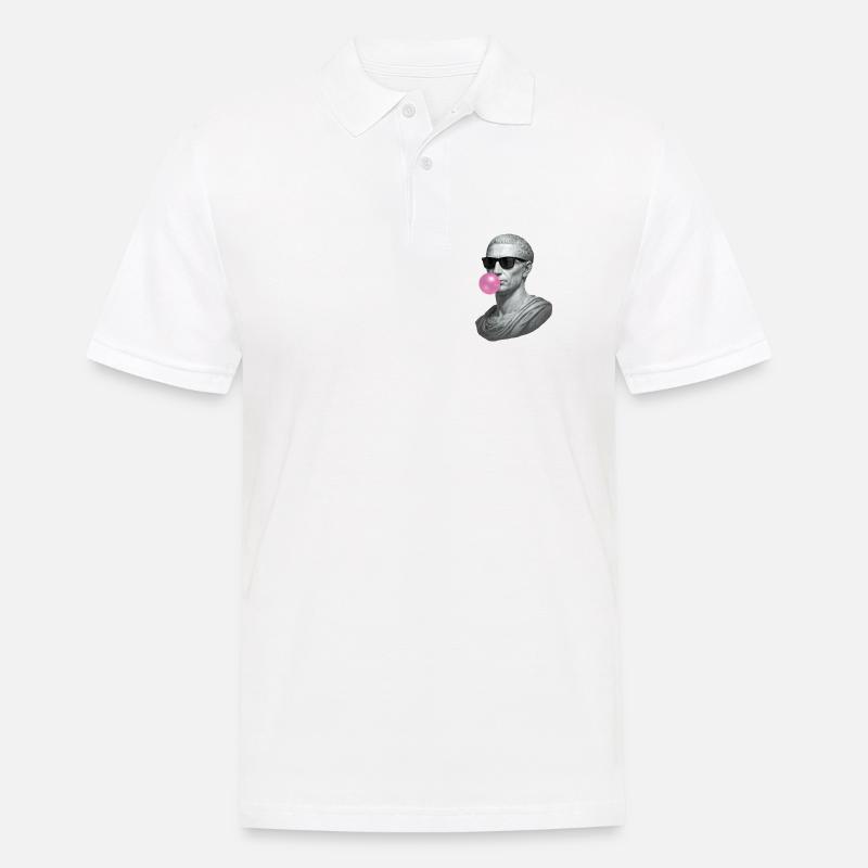 Caesar mit Sonnenbrille und Kaugummi - Männer Poloshirt - Weiß
