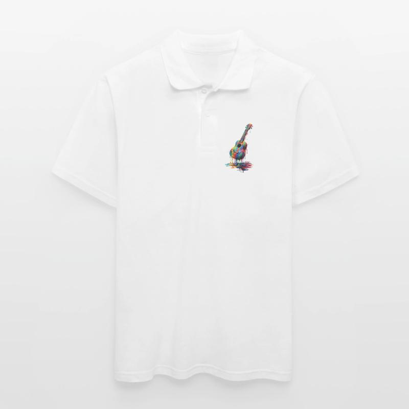Ukulele with dripping paint Men's Polo Shirt