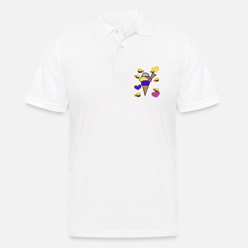Retro Eis Eiskrem Eiscreme Bienen - Männer Poloshirt - Weiß