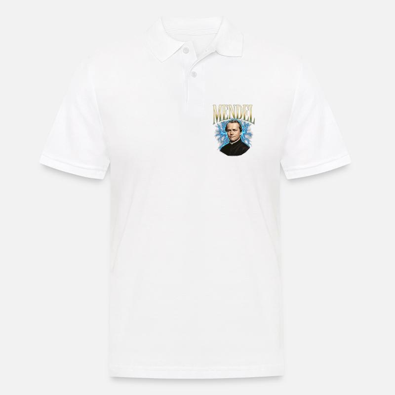 Gregor Mendel Donner - Männer Poloshirt - Weiß