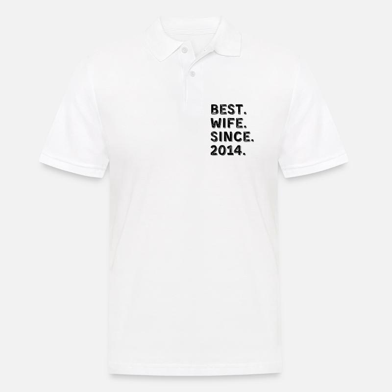 Beste Ehefrau seit 2014 12-jähriges Jubiläumsgeschenk - Männer Poloshirt - Weiß