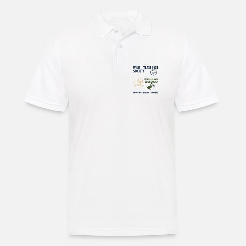 Sauerteig-Wildhefefest Gesellschaft backt weiter - Männer Poloshirt - Weiß
