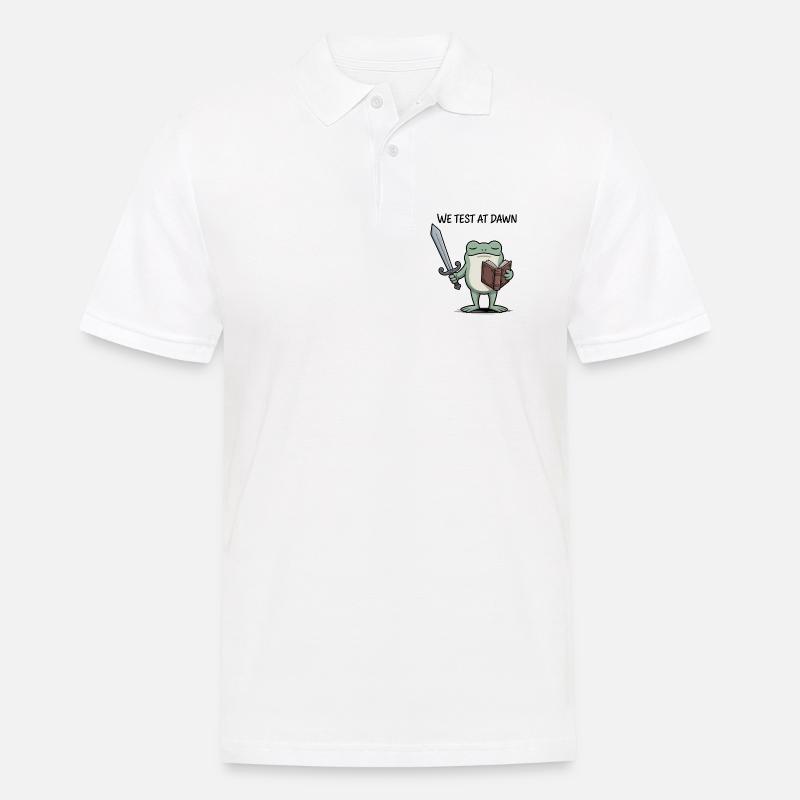 Dawn Frog Knight: Schwert & Buch - Männer Poloshirt - Weiß
