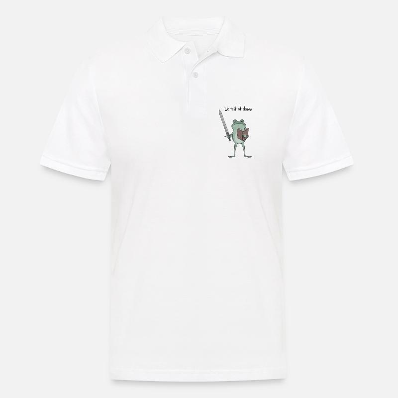 Dawnbound Frog Knight liest - Männer Poloshirt - Weiß