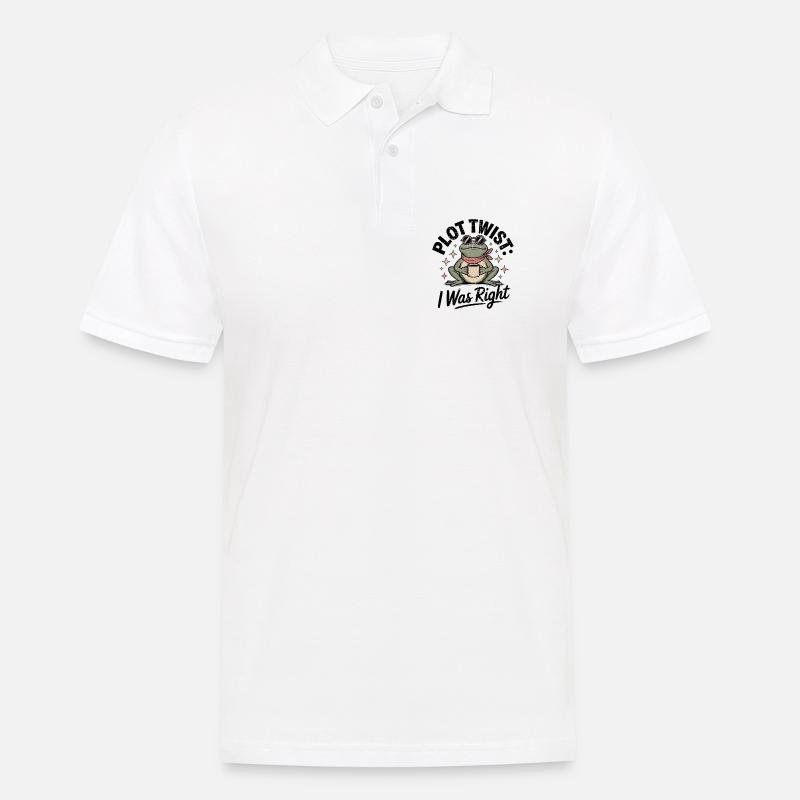Plot Twist Frog: Ich hatte recht - Männer Poloshirt - Weiß