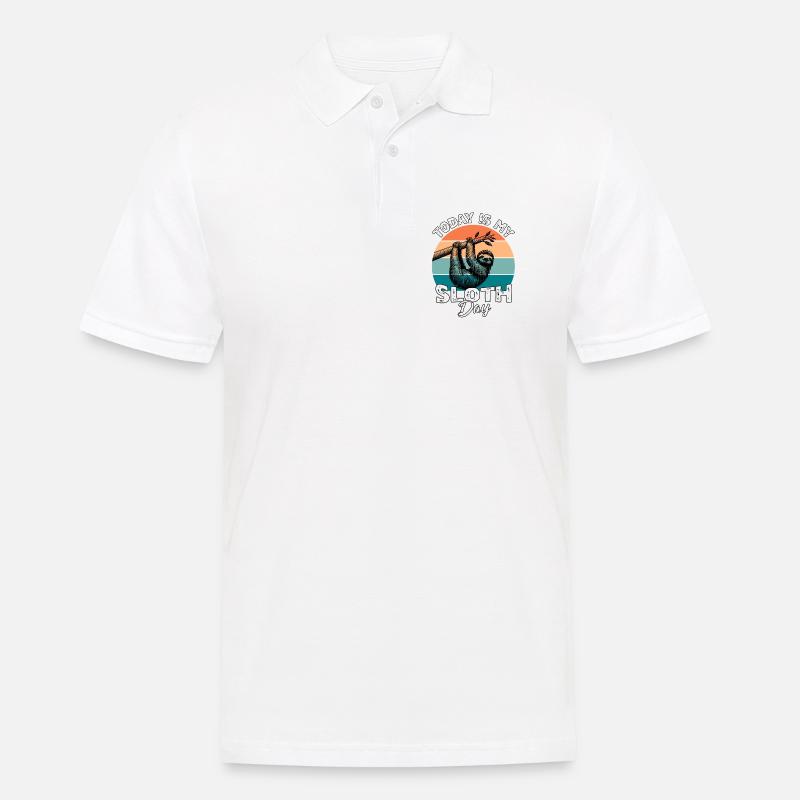 Faultier Sloth - Männer Poloshirt - Weiß