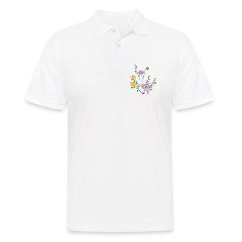 Gartenblumen  - Männer Poloshirt - Weiß - Vorne - Kai (181cm)