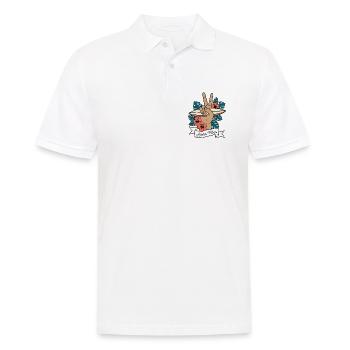 Aloha Vibes Surfen Peace Hand Hawaii - Männer Poloshirt - Weiß - Vorne - Kai (181cm)