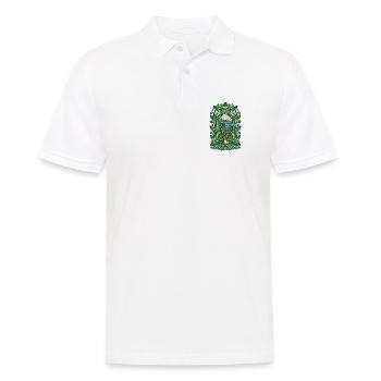 Irland | Kleeblatt, Harfe & Kelten - Männer Poloshirt - Weiß - Vorne - Kai (181cm)
