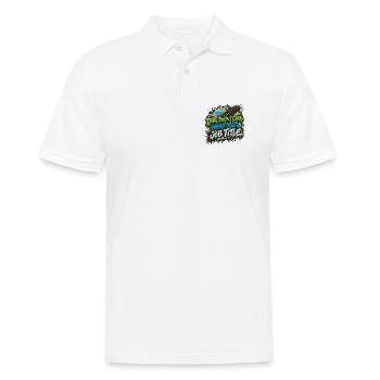 Dirt Doesn’t Care About Your Title - Männer Poloshirt - Weiß - Vorne - Kai (181cm)