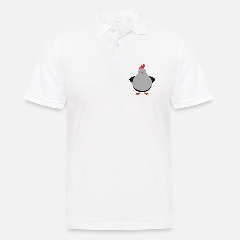 fat chick - Männer Poloshirt - Weiß