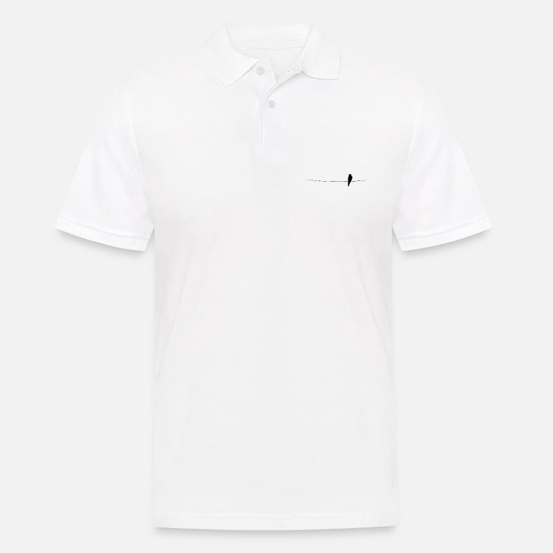 Vogel auf dem Drahtseil Leitung Stromleitung - Männer Poloshirt - Weiß