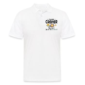 Crêpier Crêpe Super Pouvoirs Cadeau Humour Gaufre - Polo Homme - blanc - Devant - Kai (181cm)