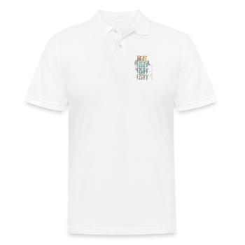 Here Fishy Angler Angelrute Fische Angeln Spruch - Männer Poloshirt - Weiß - Vorne - Kai (181cm)
