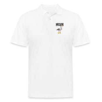 Plattdeutsche Möwe Moin Spruch Nordsee Liebhaber - Männer Poloshirt - Weiß - Vorne - Kai (181cm)