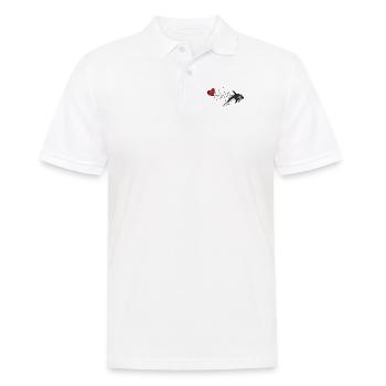Herzschlag Valentinstag Orca Wal Motiv mit Herz - Männer Poloshirt - Weiß - Vorne - Kai (181cm)
