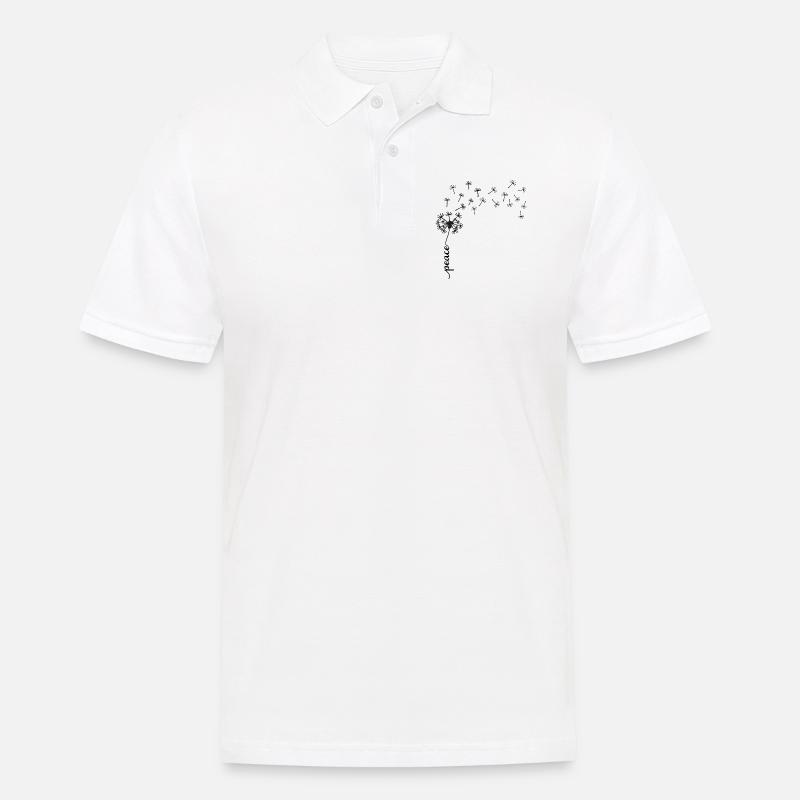 Peace Dandelion Design - Männer Poloshirt - Weiß