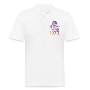 1970 awesome fresh - Männer Poloshirt - Weiß - Vorne - Kai (181cm)