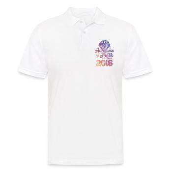 2016 awesome fresh - Männer Poloshirt - Weiß - Vorne - Kai (181cm)