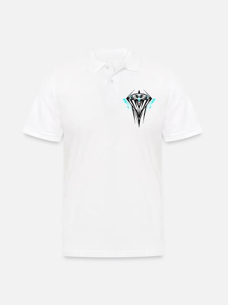 Diamond Jewel Gemstone - Men's Polo Shirt - white