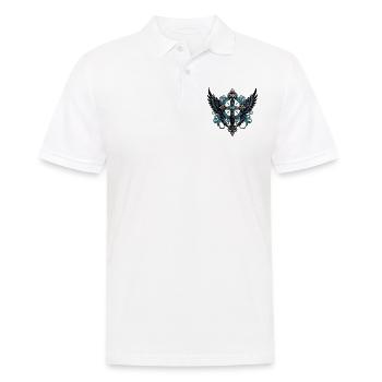 Cross adorned with wings. - Men's Polo Shirt - white - Front - Kai (181cm)