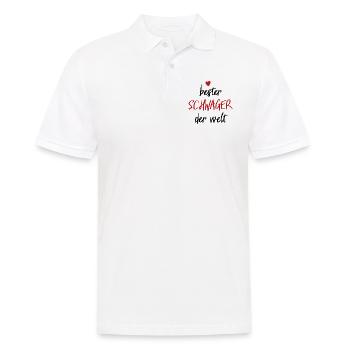 Bester Schwager Der Welt - Spruch Geschenk - Männer Poloshirt - Weiß - Vorne - Kai (181cm)