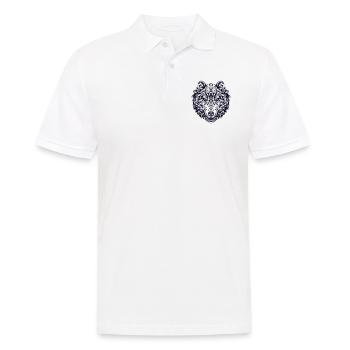 Wolf Design - Men's Polo Shirt - white - Front - Kai (181cm)