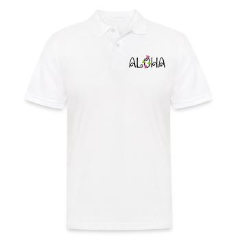 ALOHA - Männer Poloshirt - Weiß - Vorne - Kai (181cm)