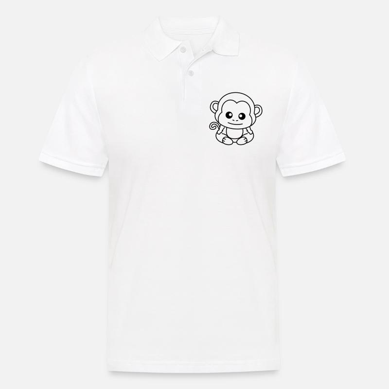 Affe Comic Tier - Männer Poloshirt - Weiß