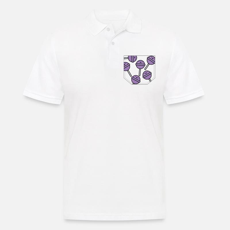 Brusttasche Lolly Geschenk Idee - Männer Poloshirt - Weiß