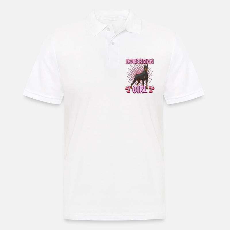 Dobermann Doberman Pige - Herre poloshirt - hvid