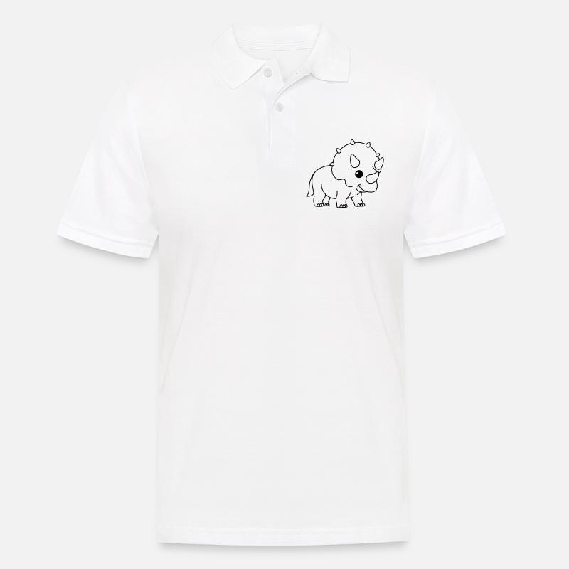 Dinosaurier triceratops Comic - Männer Poloshirt - Weiß