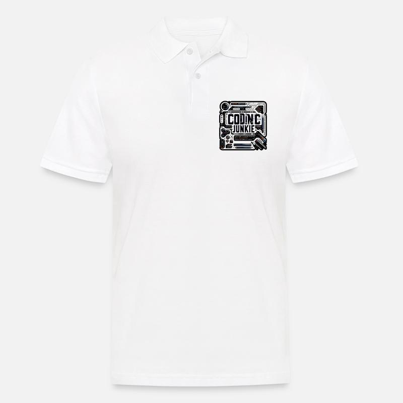 Coding Junkie 11 - Men's Polo Shirt - white