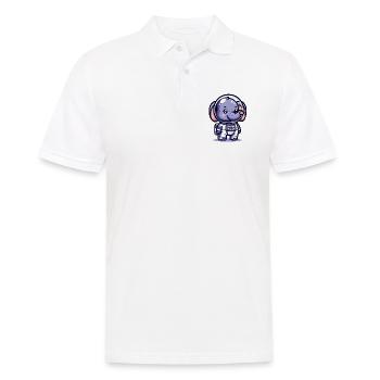 Éléphant mignon astronaute - Polo Homme - blanc - Devant - Kai (181cm)
