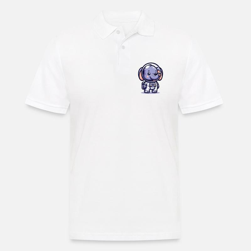 Cute Elephant Astronaut - Männer Poloshirt - Weiß