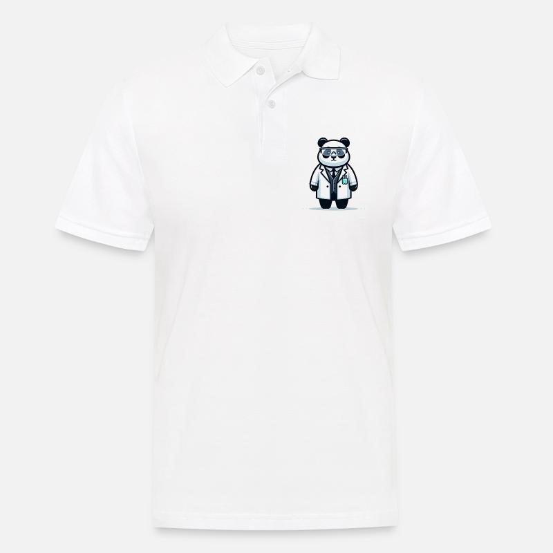 Cute Panda Scientist - Männer Poloshirt - Weiß