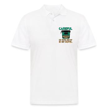 Careful Or You'll End Up In My Novel 4 - Männer Poloshirt - Weiß - Vorne - Kai (181cm)