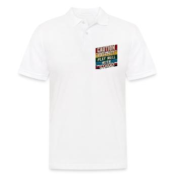 Caution Does Not Play Well With Others 90 - Männer Poloshirt - Weiß - Vorne - Kai (181cm)