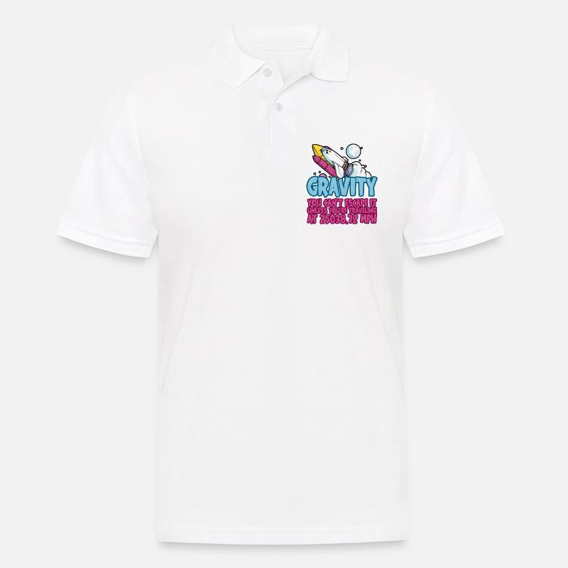 Gravity, You Can't Escape It 4 - Männer Poloshirt - Weiß